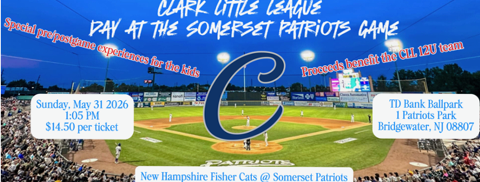 Clark Little League's Day Out At The Somerset Patriots Game!